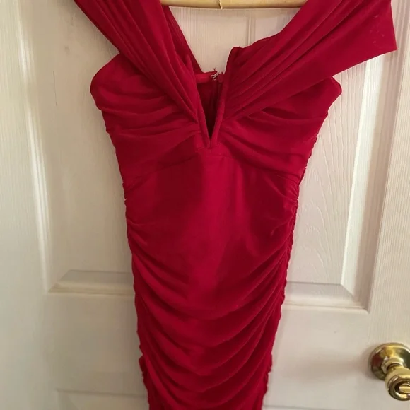 knee length dresses for ladies Ariana Sequin Mini Party Dress Red